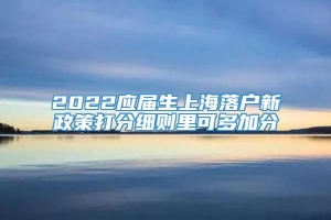 2022应届生上海落户新政策打分细则里可多加分