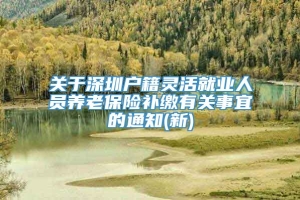 关于深圳户籍灵活就业人员养老保险补缴有关事宜的通知(新)