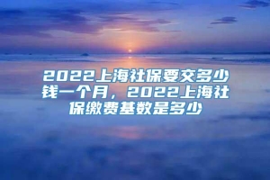 2022上海社保要交多少钱一个月，2022上海社保缴费基数是多少