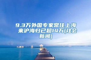 9.3万外国专家常住上海 来沪海归已超14万(社会新闻)