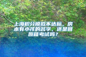 上海积分模拟不达标，房本有小孩的名字，还是回原籍考试吗？