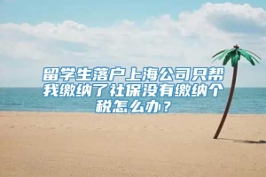 留学生落户上海公司只帮我缴纳了社保没有缴纳个税怎么办？