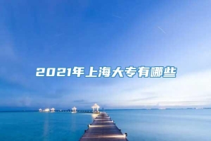 2021年上海大专有哪些