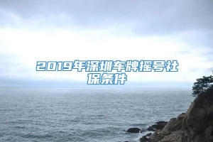 2019年深圳车牌摇号社保条件