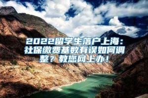 2022留学生落户上海：社保缴费基数有误如何调整？教您网上办！