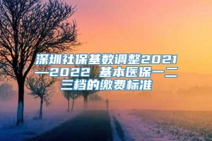 深圳社保基数调整2021—2022 基本医保一二三档的缴费标准