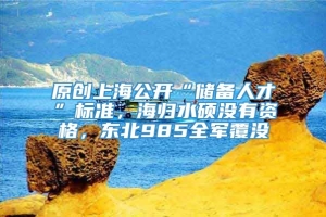 原创上海公开“储备人才”标准，海归水硕没有资格，东北985全军覆没