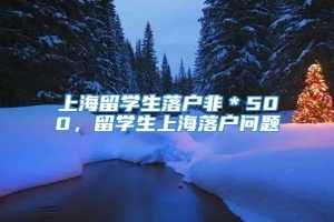 上海留学生落户非＊500，留学生上海落户问题