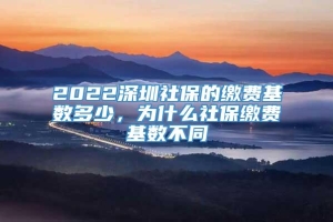 2022深圳社保的缴费基数多少，为什么社保缴费基数不同