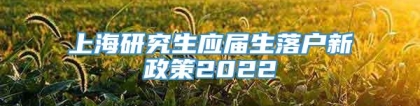 上海研究生应届生落户新政策2022