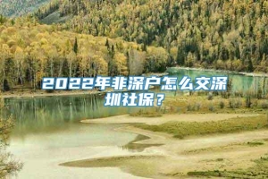 2022年非深户怎么交深圳社保？
