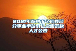 2021年滁州市定远县部分事业单位引进急需紧缺人才公告