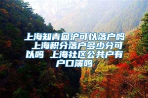 上海知青回沪可以落户吗 上海积分落户多少分可以吗 上海社区公共户有户口簿吗