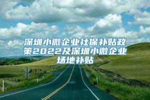 深圳小微企业社保补贴政策2022及深圳小微企业场地补贴