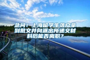 急问！上海留学生落户拿到批文并向派出所递交材料后能否离职？