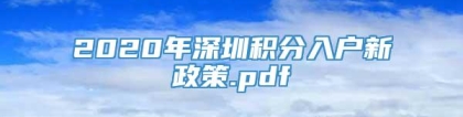 2020年深圳积分入户新政策.pdf