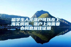留学生人才落户可以在上海买房吗，落户上海需要办同意居住证明