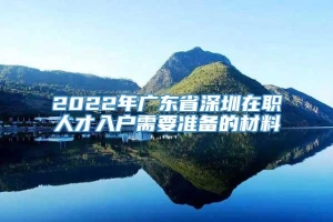 2022年广东省深圳在职人才入户需要准备的材料
