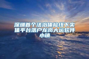 深圳首个法治体检线下实体平台落户龙岗大运软件小镇