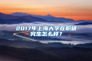 2017年上海大学在职研究生怎么样？