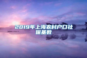 2019年上海农村户口社保基数