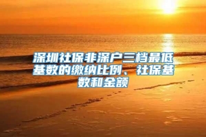 深圳社保非深户三档最低基数的缴纳比例、社保基数和金额