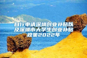 自行申请深圳创业补贴以及深圳市大学生创业补贴政策2022年