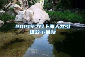 2019年7月上海人才引进公示最新