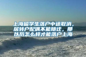 上海留学生落户中途取消，居转户配偶不能随迁，那以后怎么样才能落户上海