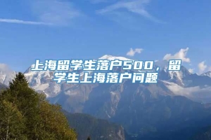 上海留学生落户500，留学生上海落户问题