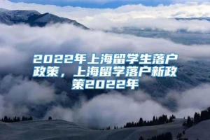 2022年上海留学生落户政策，上海留学落户新政策2022年