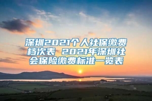 深圳2021个人社保缴费档次表 2021年深圳社会保险缴费标准一览表