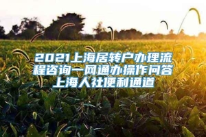 2021上海居转户办理流程咨询一网通办操作问答上海人社便利通道