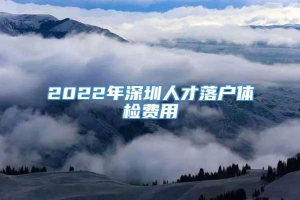 2022年深圳人才落户体检费用