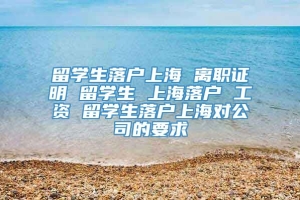 留学生落户上海 离职证明 留学生 上海落户 工资 留学生落户上海对公司的要求