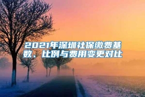 2021年深圳社保缴费基数、比例与费用变更对比
