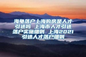 海龟落户上海购房是人才引进吗 上海市人才引进落户实施细则 上海2021引进人才落户细则