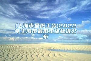 (上海市最低工资)2022年上海市最低工资标准公布