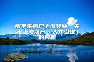 留学生落户上海奖励，关于上海落户（人才引进）的问题