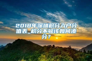 2018年深圳积分入户分值表_积分不够该如何凑分？