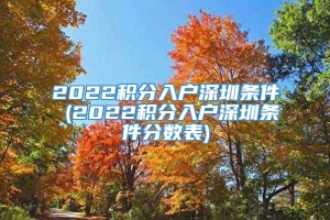 2022积分入户深圳条件 (2022积分入户深圳条件分数表)