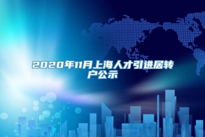 2020年11月上海人才引进居转户公示