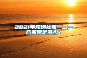 2021年深圳社保一二三档费用是多少？