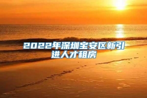 2022年深圳宝安区新引进人才租房