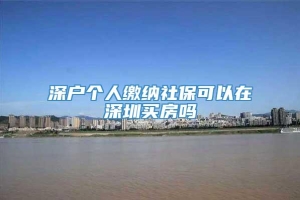 深户个人缴纳社保可以在深圳买房吗