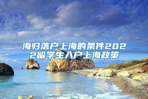 海归落户上海的条件2022留学生入户上海政策