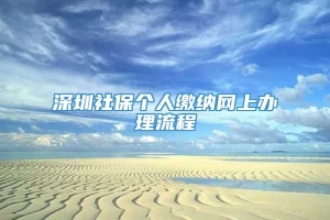 深圳社保个人缴纳网上办理流程