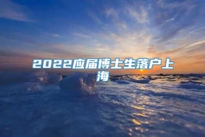 2022应届博士生落户上海