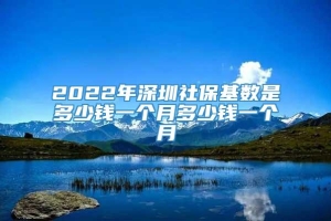 2022年深圳社保基数是多少钱一个月多少钱一个月
