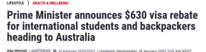 澳总理官宣：留学生只要入境，就给补贴！